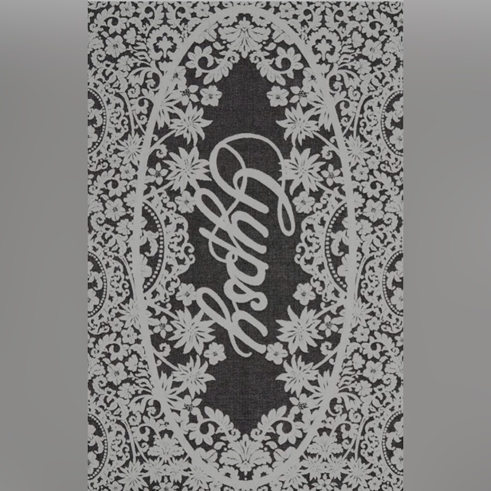 SPELL GYPSY Jacquard Large Beach Towel Black and White Fringe detail